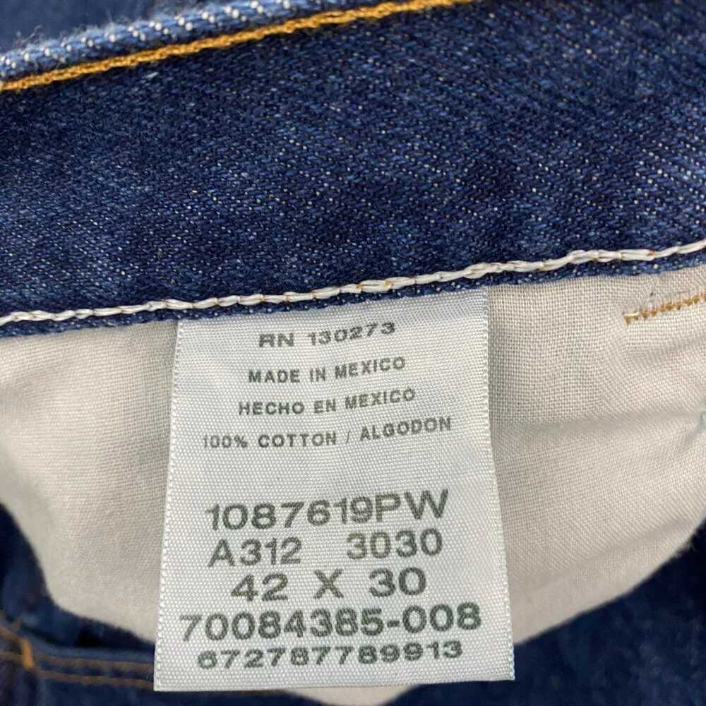 Rustler Straight Leg‎ Men's size 42x30 Dark Wash Blue Denim jeans